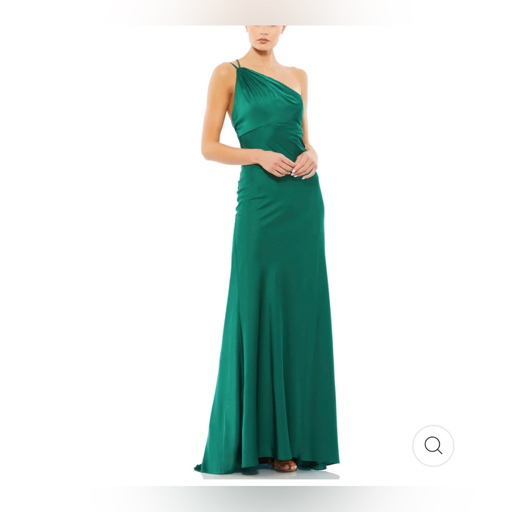 ONE SHOULDER DOUBLE STRAP SATIN GOWN